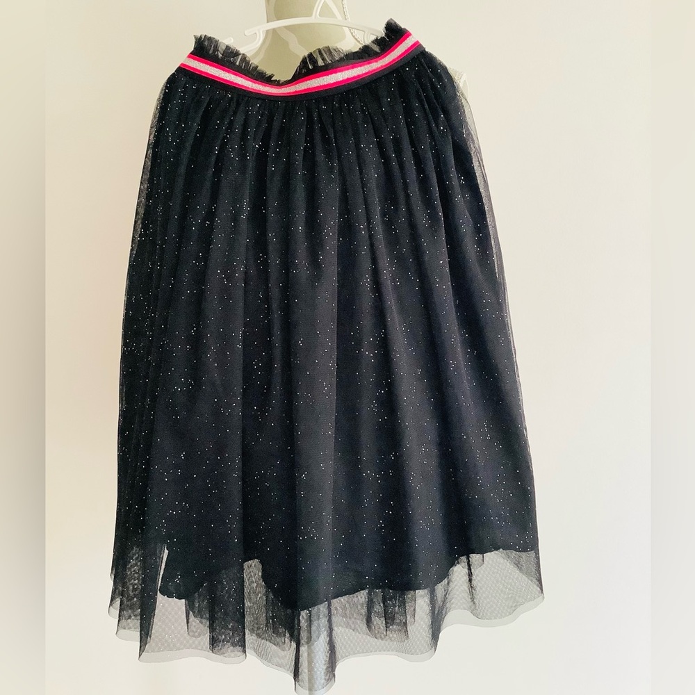 Marks & Spencer Black Sparkle Skirt with Pink Trim
